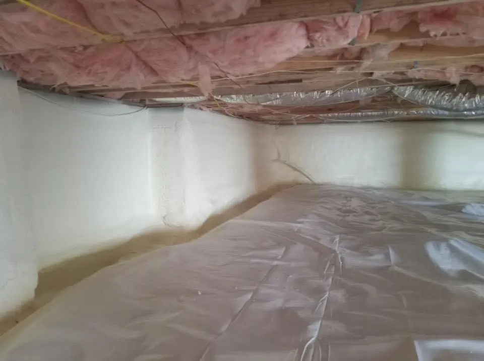 Crawl space encapsulation with closed-cell spray foam for Attic Insulation in Wallingford