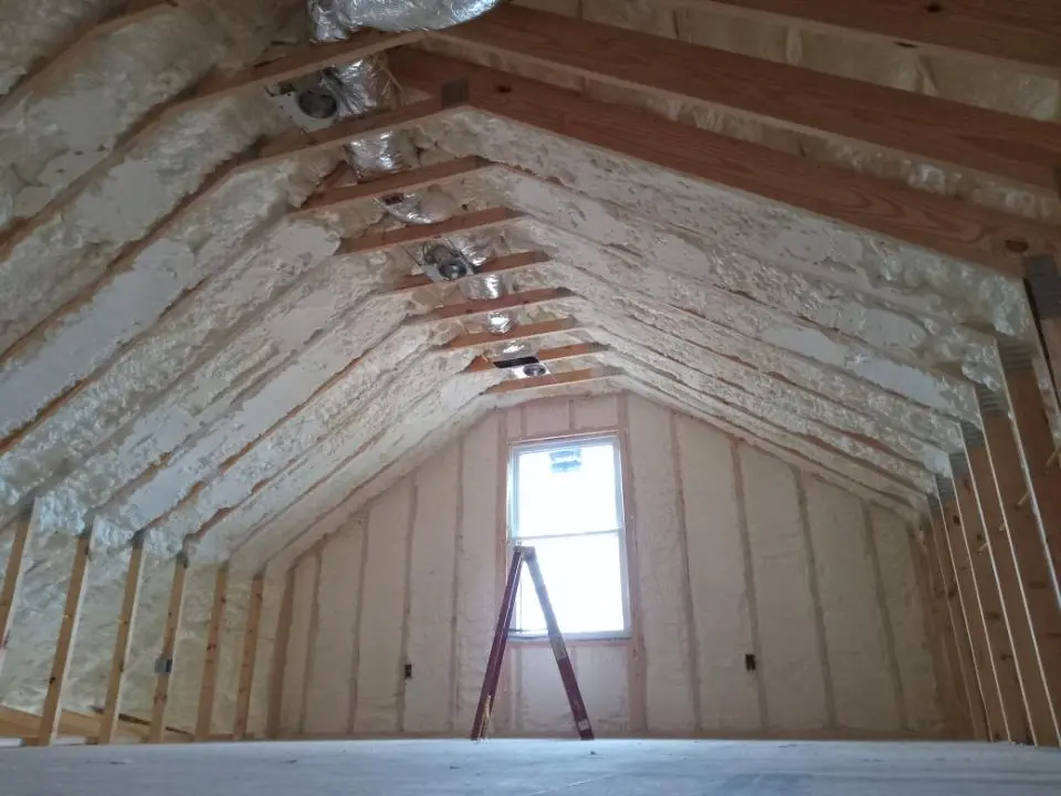 Spray foam roofing application for Crawl Space Insulation project in Wallingford